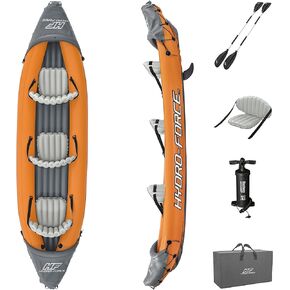 Hydro-Force 9'2" x 34" Ventura Elite X1 Inflatable Kayak Set | Fits 1 Adult | Includes Boat, Aluminum Paddle, Hand Pump, Fins, Seat, Gear Bag, Carry Bag, Repair Patch Kit
