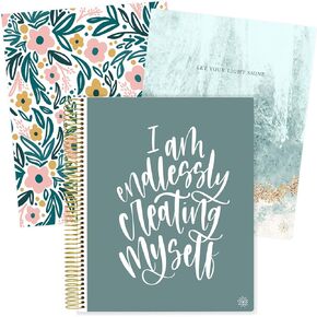 bloom daily planners All in One Ultimate Monthly & Weekly Undated Calendar Planner, Notebook, Sketch Book, Grid Pages, Coloring Book and More! 9" x 11" - Interchangeable Cover