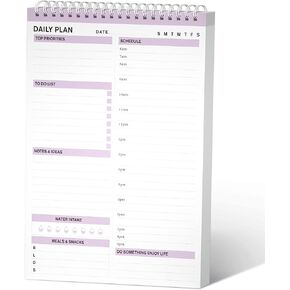 مخطط يومي، مذكرة تمزيق قائمة المهام، مخطط غير مؤرخ، مخطط حلزوني كل ساعة للقيام بقائمة دفتر الملاحظات، مخطط صندوق الوقت مع غطاء صلب من البولي فينيل كلوريد، 7 × 10 بوصة، 80 ورقة (أخضر) in Kuwait