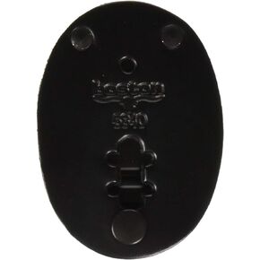Boston Leather Oval Clip on Badge Holder Plain Finish (Black Leather)