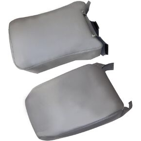 Middle Jump Seat Cover Replacement Bottom and Back Microfiber Leather Pewter Gray Compatible with Chevy Silverado GMC Sierra 1999-2007