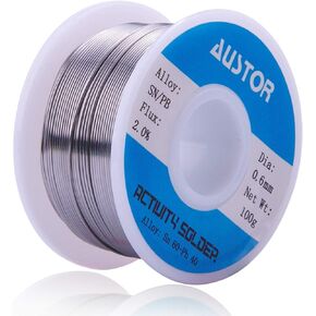 AUSTOR 60-40 Tin Lead Rosin Core Solder Wire for Electrical Soldering (100g, 0.8mm)