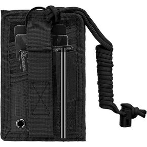 IronSeals Tactical ID Card Holder Hook & Loop Patch Badge Holder Detachable Quick Rip-Away Badge Holder with Key Ring and Adjustable Neck Lanyard
