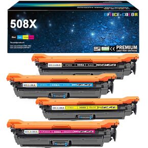 4 Pack Replacement for HP 508X High Yield Toner Cartridges Works with HP Color Laser Enterprise M553, M552 Series,Color Laser Enterprise MFP M577 Series Toner (Black,Cyan,Magenta,Yellow)