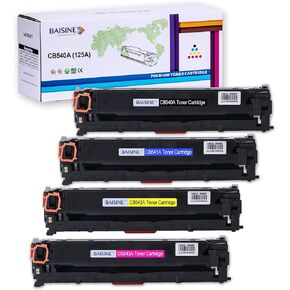 خرطوشة حبر بديلة متوافقة لطابعة HP 125A CB540A، سماوي، أرجواني، أصفر، أسود، 4 عبوات in Kuwait