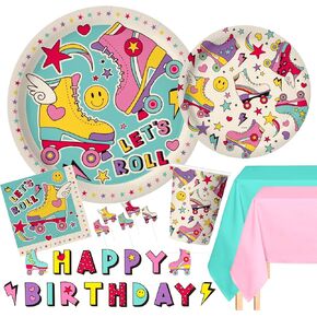 تكفي لـ 18 قطعة كاملة من مستلزمات حفلات أعياد الميلاد تتضمن أطباقًا ومناديل وأغطية طاولات ولافتة علوية للكب كيك مثالية لحفلات التزلج على الجليد وحفلات أعياد الميلاد in Kuwait