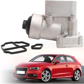 مجموعة مبيت فلتر مبرد زيت الألومنيوم متوافقة مع VW Amarok Passat 2012-2014، متوافقة مع Audi A3 Q3 2012-2014، 2.0 لتر ديزل، مجموعة مبيت فلتر زيت مبرد الزيت # 03L115389H 03L115389B in Kuwait