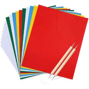 22Pcs Transfer Paper and Tracing Paper with Embossing Stylus Set, BENBO 11 Inch x 9 Inch Carbon Water-Soluble Tracing Paper Transfer Pattern on Cross Stitch Cloth, Canvas, Wood for Home Sewing