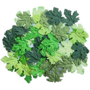 100 pcs Mulberry Paper Maple Leaves 50x45mm Mulberry Paper Leaves Scrapbooking Wedding DIY Craft Supplies Card Artificial Leave (Green Tone)
