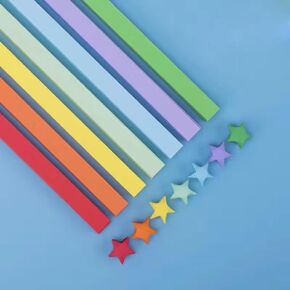 Star Origami Paper Star Paper Strip Sided Origami Stars Paper Lucky Star Decoration Paper Strips DIY Hand Art Crafts (7 colors light (540 sheets))