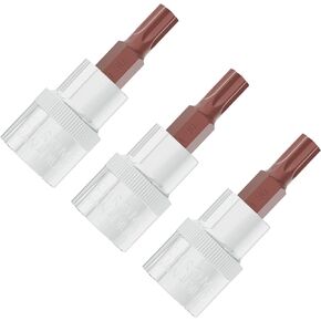 3PCS 3/8 Inch Drive T10 Torx Bit Socket, S2 Steel Bits, Heat Treated CR-V Steel Star Sockets 1.9 Inch Length