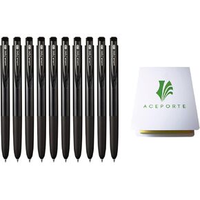 Uni-Ball Signo RT1 0.28mm - Smooth Ink Flow Gel pen, Retractable Gel Ink Pen, Ultra Micro Point, Black - Pack of 10, Sticky Notes Value Set