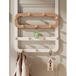 Over Door Hooks Rack - 14 Hook Over Door Hanger - Over Door Hooks for Hanging Towels or Clothes - Over Door Towel Racks - for Bathroom, Bedroom,Children's room GREEN