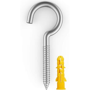 20 Pieces of 304 Stainless Steel Kits, Ceiling Cup Hook Screw Hooks, Ring Screws for Home, Office and Outdoor use, Lighting Hook Racks, self-Tapping Hooks, Hooks (2-3/4"X20PCS)