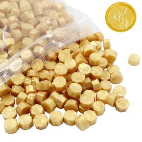 Murtenze 600Pcs Gold Sealing Wax Beads, Octagon Wax Seal Beads for Wax Stamp Sealing, Perfect for Gift Sealing Envelopes Invitations Wine Packages Invitations Cards Sealing Crafts
