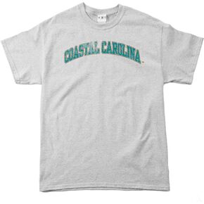 Coastal Carolina Chanticleers 100-Percent Pre-Shrunk Vintage Arch College Short Sleeve Tee, X-Large, Sport Grey
