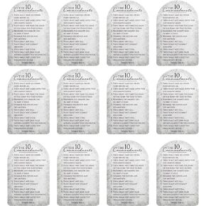 Dicksons The 10 Commandments Textured White 2.5 x 4 Cardstock Bookmark Pack of 12