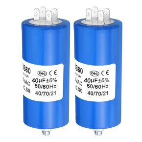 PATIKIL CBB60 70uf Running Capacitor,2Pcs AC 250V 4Pins 50/60Hz Cylinder Bottom with Screw 110 x 50mm for Washing Machine,Cleaning Machine Motor Star