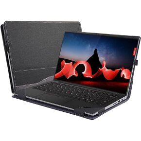 حافظة حماية للكمبيوتر المحمول لجهاز Lenovo ThinkPad X1 Carbon Generation 11/10/9 2023-2021 وThinkPad X1 Yoga Gen 8/7/6 2023-2021 حافظة جلدية PU للحماية من السقوط (Win e red)
