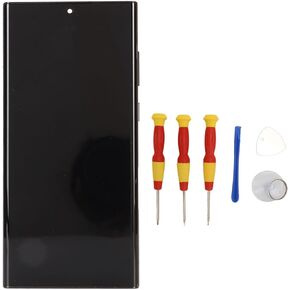 Phone Screen Replacement for S22 Ultra S908U W, Organic Lighting Screen with Frame Fingerprint, Black Touch Display Digitizer Assembly Phone Replacement Parts