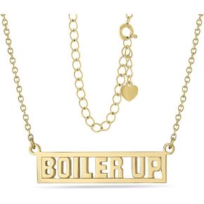 Stone Armory Purdue University Jewelry - 18K Gold Plated BOILER UP Necklace - Hypoallergenic and Adjustable 16-20in - Purdue Boilermakers Gifts