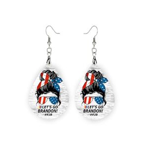 Lets Go Brandon FJB Patriotic Earrings Patriotic Mama Earrings