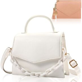 Small Crossbody Bags for Women Girls Trendy Top Handle Satchel Purses with Detachable Acrylic Chain