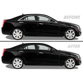 SlickMod Chrome Delete Blackout Vinyl Overlay for 2013-2018 Cadillac ATS Sedan Window Trim (Gloss Black)