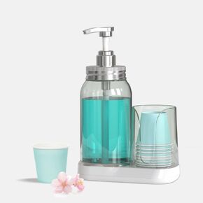 Automatic Mouthwash Dispenser,25oz Mouthwash Dispenser for Bathroom with 2-Level Adjustment,Upgraded Infrared Sensor,Rechargeable&Refillable Mouthwash Container for Bathroom,Vanity,Kitchen