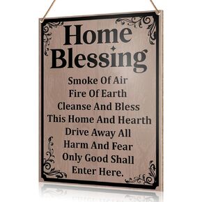 UDNADKEX Witch Kitchen Wall Hanging Sign Decor, Home Blessing, Witches Home Kitchen Dining Room Wooden Sign Magic Wicca Witchy Decor Halloween Gothic Wall Decoration