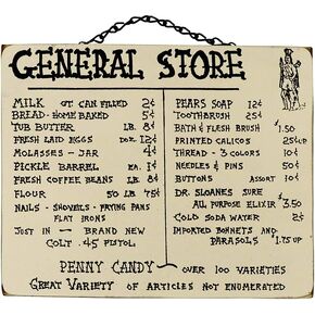 Treasure Gurus Hanging Vintage General Store Penny Candy Wooden Wall Sign Rustic Farmhouse Decor Kitchen Plaque