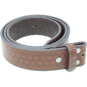 Leather Belt Strap with Dragon Scale Embossed Pattern 1.5" Wide with Snaps