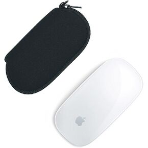 قطعتان من حقيبة حمل/واقي/حقيبة تخزين ناعمة من مادة النيوبرين باللون الأسود لجهاز Apple Magic Mouse (I and II 2nd Gen)