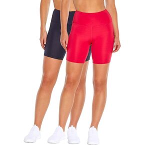 شورت دراجة عالي الارتفاع للسيدات من Bally Total Fitness مقاس 7 بوصات - عبوة من قطعتين