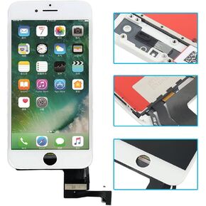 White with Repair Tools Compatible with iPhone 7 Plus 5.5 Inch LCD Display Digitizer Screen Replacement Full Complete Front Glass Frame Assembly