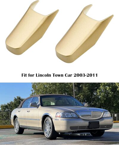 Door Pull Strap End Caps Fit for Lincoln Town Car 2003-2011, Interior Door Handle Trim Light Gold 2 Door Set in Saudi Arabia