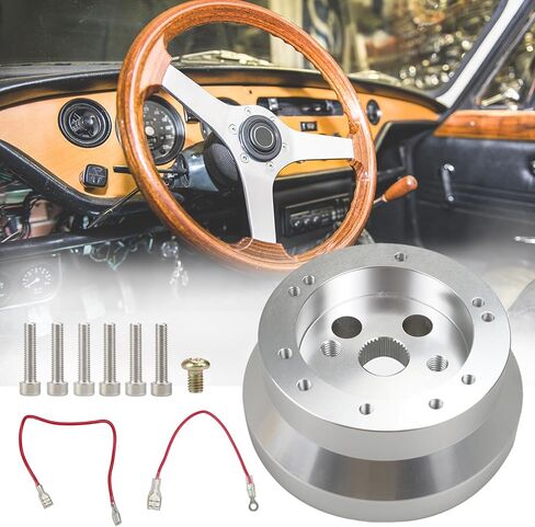 5 & 6 Hole Billet Steering Wheel Hub Adapter,Aluminum Polished Short Hub Adapter Fit for GM Chevy GMC Trucks and Vans Jeep Buick Cadillac Pontiac Oldsmobile 1969-1994 Selected Model in Saudi Arabia