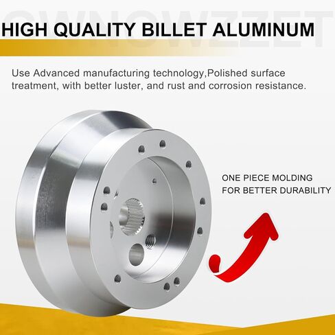 5 & 6 Hole Billet Steering Wheel Hub Adapter,Aluminum Polished Short Hub Adapter Fit for GM Chevy GMC Trucks and Vans Jeep Buick Cadillac Pontiac Oldsmobile 1969-1994 Selected Model in Saudi Arabia