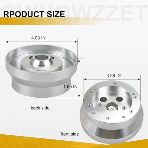 5 & 6 Hole Billet Steering Wheel Hub Adapter,Aluminum Polished Short Hub Adapter Fit for GM Chevy GMC Trucks and Vans Jeep Buick Cadillac Pontiac Oldsmobile 1969-1994 Selected Model in Saudi Arabia