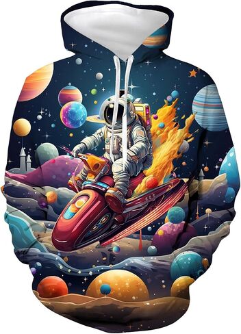 Unisex 3D Galaxy Hoodie Novelty Hooded Sweatshirt Colorful Graphic Long Sleeve Hoodies with Big Pockets in Saudi Arabia