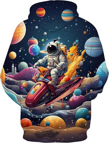 Unisex 3D Galaxy Hoodie Novelty Hooded Sweatshirt Colorful Graphic Long Sleeve Hoodies with Big Pockets in Saudi Arabia