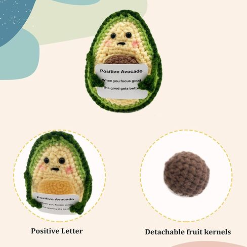 3PCS Positive Fruit Crochet Potato Doll Mini Funny Wool Knitted Creative Cute Toy with Positive Card Good Luck Encouragement for Birthday Holiday Party (3pcs) in Saudi Arabia