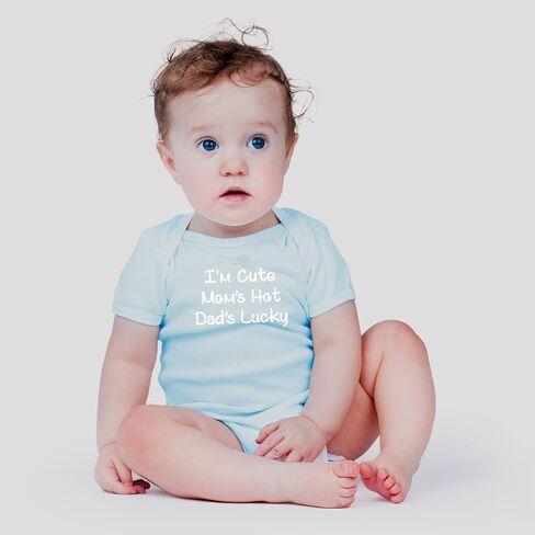 ملابس AW Fashions I'm Cute، Mom's Hot، Dad's Lucky Baby، ملابس رومبير مضحكة ورائعة للرضع in Saudi Arabia