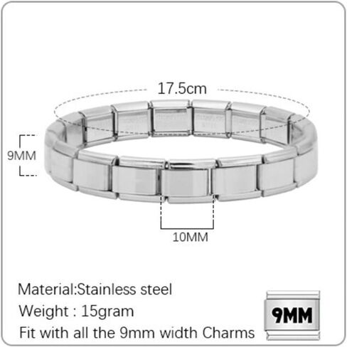 UNY JEWEL Italian Charm 9mm Stainless Steel Cannabis Leaf Design Marijuana Weed 420 Moda Modular Charm Link for Bracelets Unisex Jewelry in Kuwait