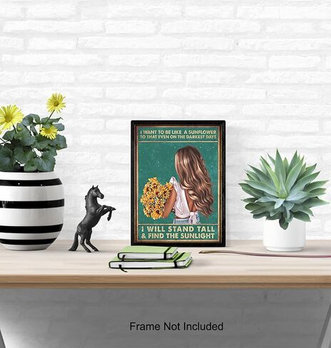 Bohemian Wall Art 11x14 - Inspirational Quotes, Motivational poster - positive affirmation for Women - Teen Bedroom Decor - Boho-chic Home Decor - Gifts - Sunflower Wall Art - Sunflower Wall Decor in Saudi Arabia
