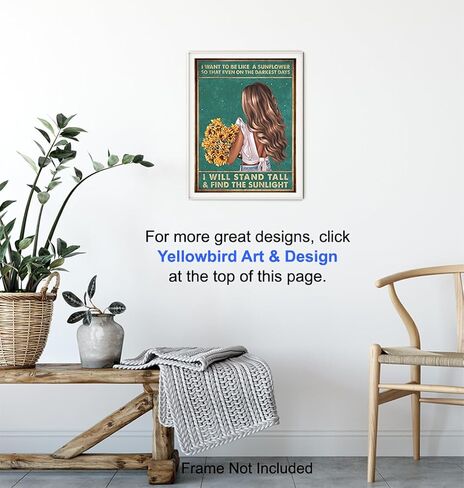 Bohemian Wall Art 11x14 - Inspirational Quotes, Motivational poster - positive affirmation for Women - Teen Bedroom Decor - Boho-chic Home Decor - Gifts - Sunflower Wall Art - Sunflower Wall Decor in Saudi Arabia