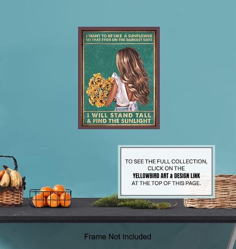 Bohemian Wall Art 11x14 - Inspirational Quotes, Motivational poster - positive affirmation for Women - Teen Bedroom Decor - Boho-chic Home Decor - Gifts - Sunflower Wall Art - Sunflower Wall Decor in Saudi Arabia