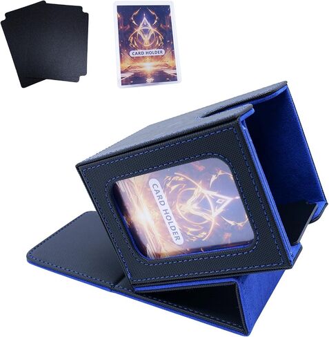 MTG Deck Box for Commander Display Card Deck Box Fits 100+ Double Sleeved Cards Magic Commander TCG Card Storage Box with 2 Dividers and 1 Toploader Fit for TCG Magic Cards in Saudi Arabia