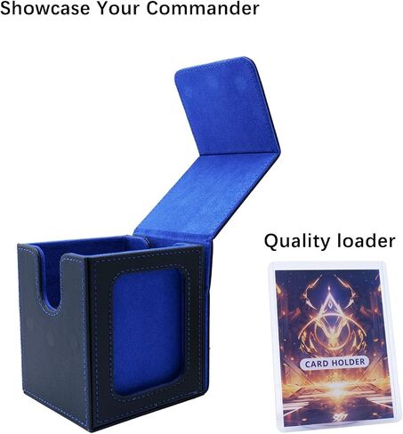 MTG Deck Box for Commander Display Card Deck Box Fits 100+ Double Sleeved Cards Magic Commander TCG Card Storage Box with 2 Dividers and 1 Toploader Fit for TCG Magic Cards in Saudi Arabia