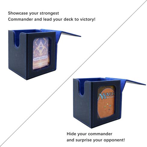 MTG Deck Box for Commander Display Card Deck Box Fits 100+ Double Sleeved Cards Magic Commander TCG Card Storage Box with 2 Dividers and 1 Toploader Fit for TCG Magic Cards in Saudi Arabia